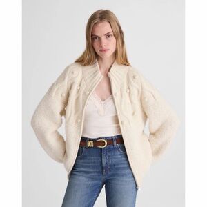 NWT! Madewell - Zip-Front Mockneck Cardigan - Ivory - Size Medium